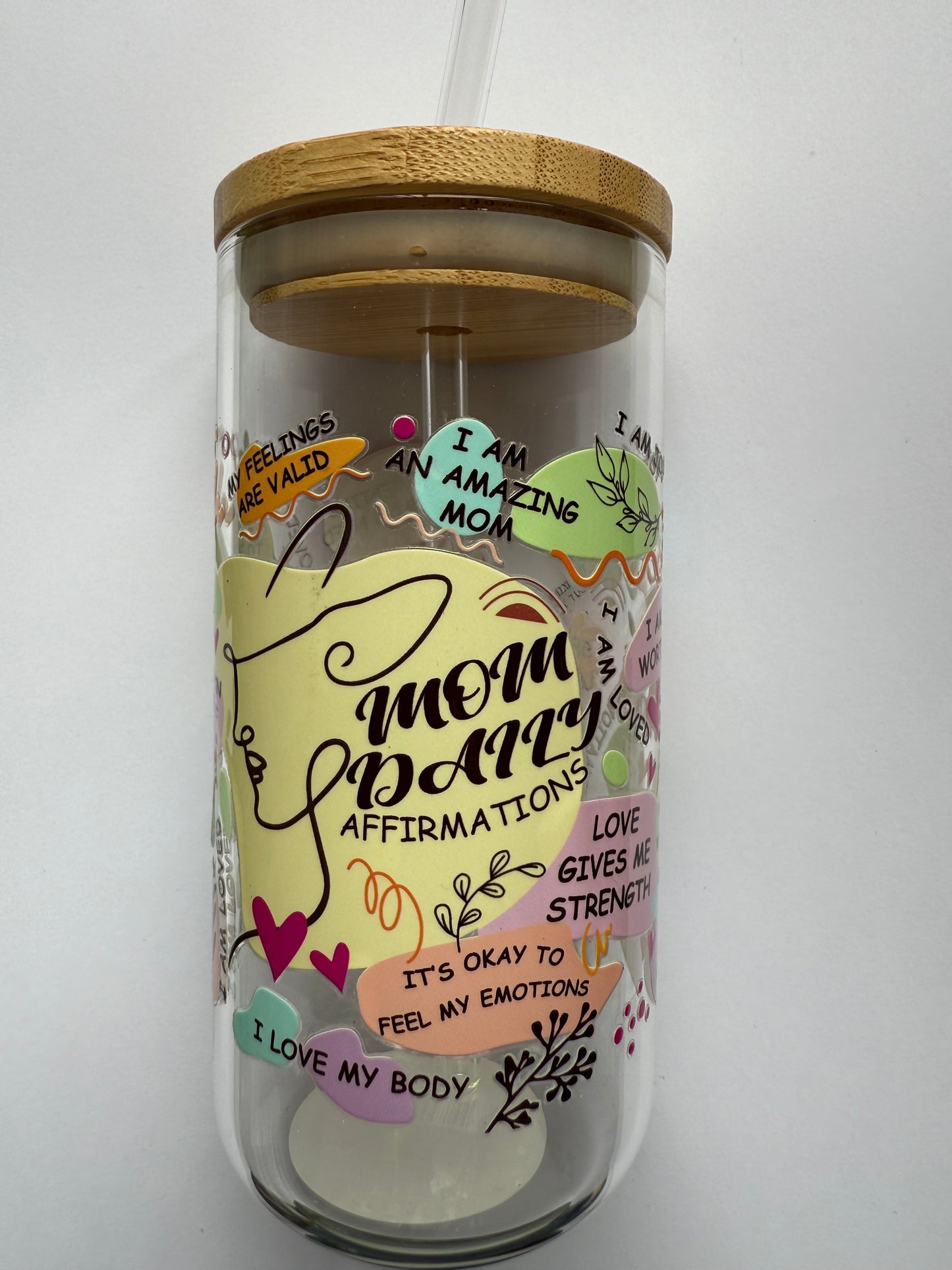 Positivity Mum Mason Jar Glass