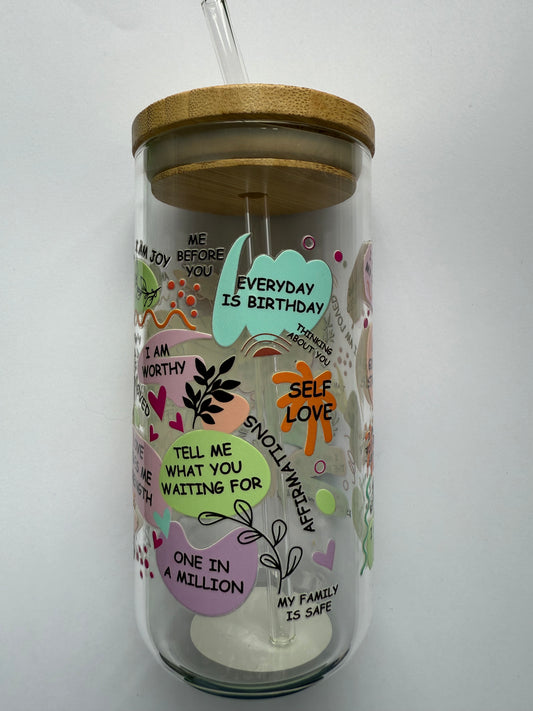 Positivity Mum Mason Jar Glass