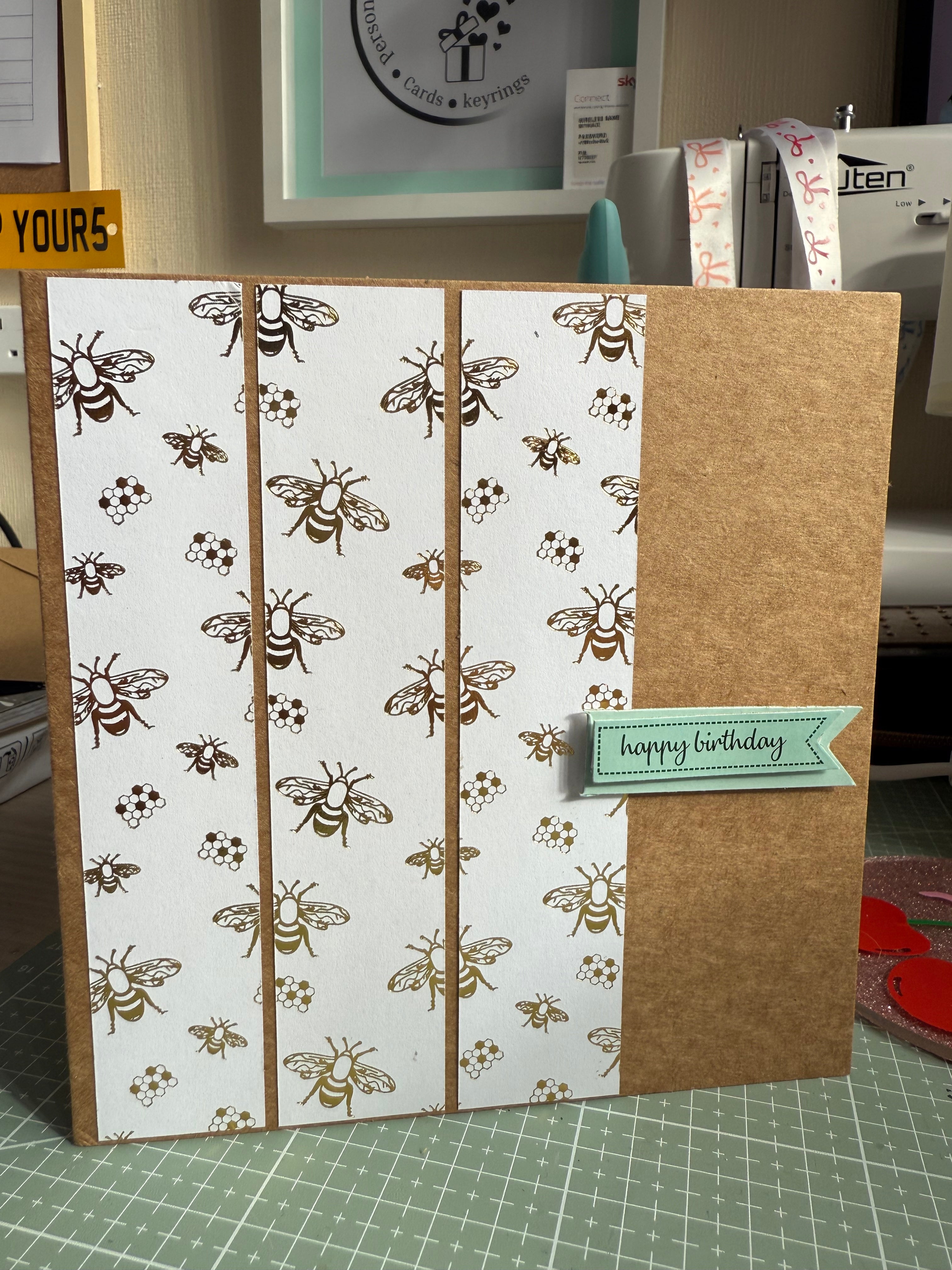 Bee themed Birthday card