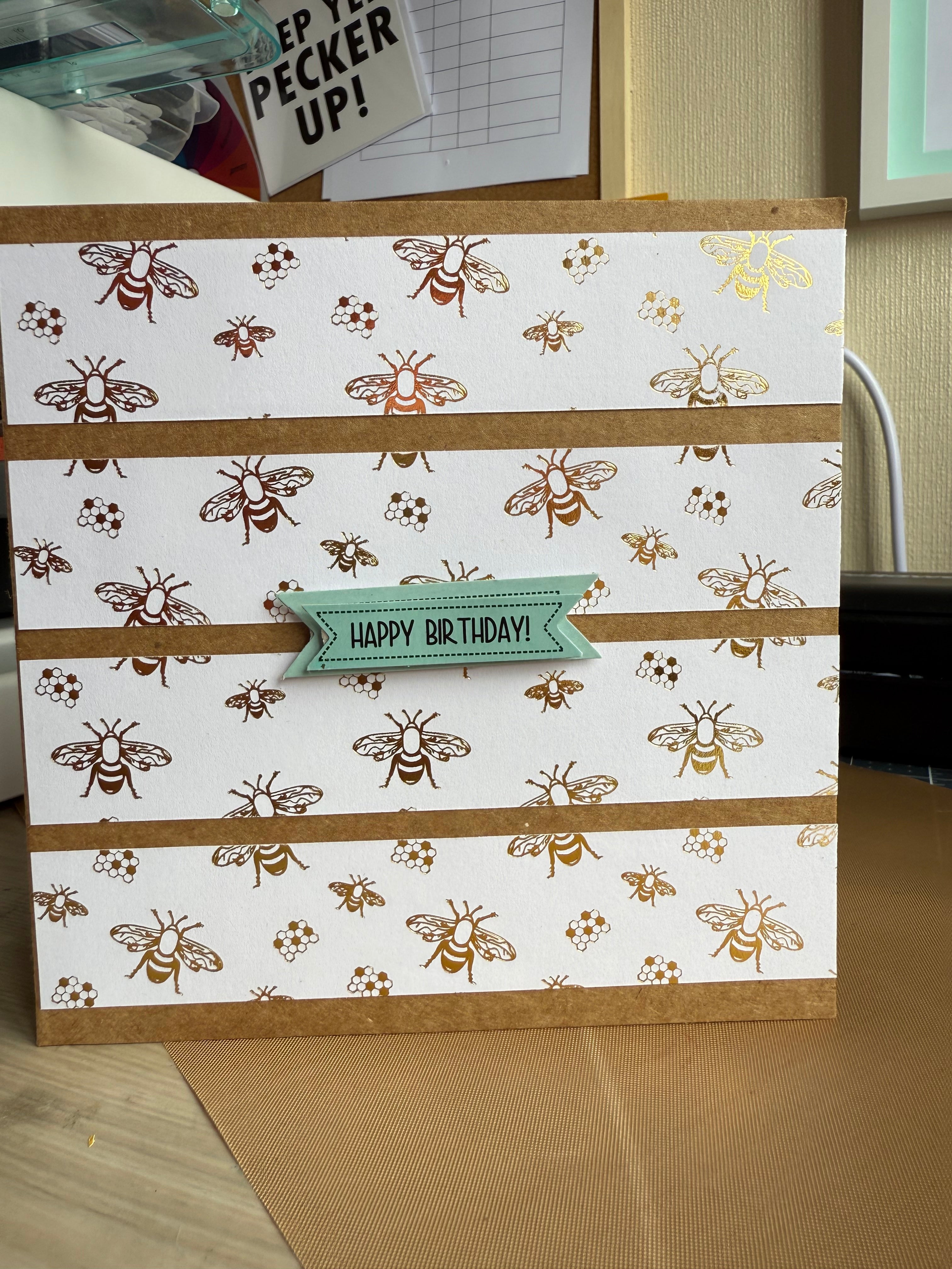 Bee themed Birthday card