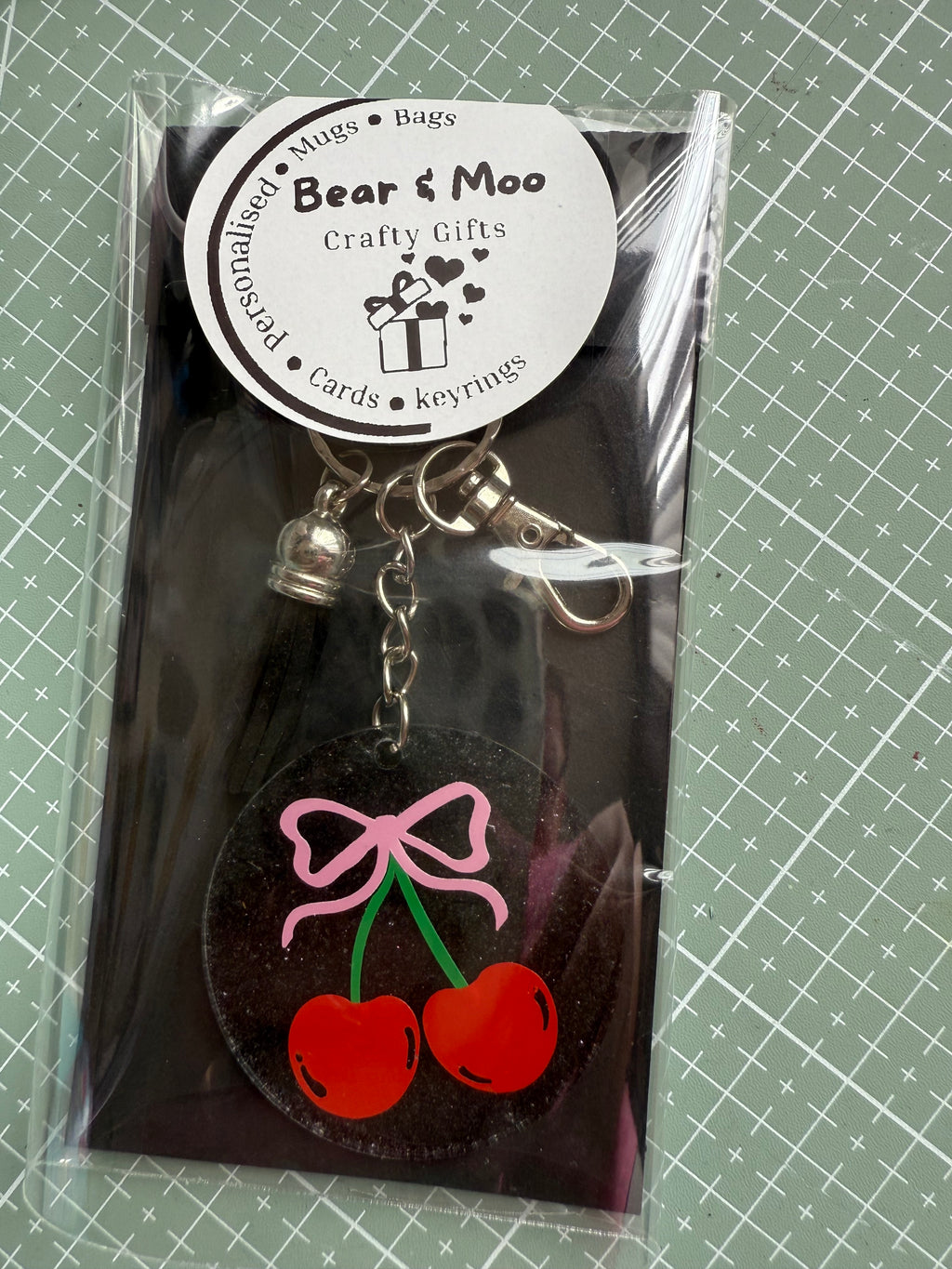 Cherry bow keyring