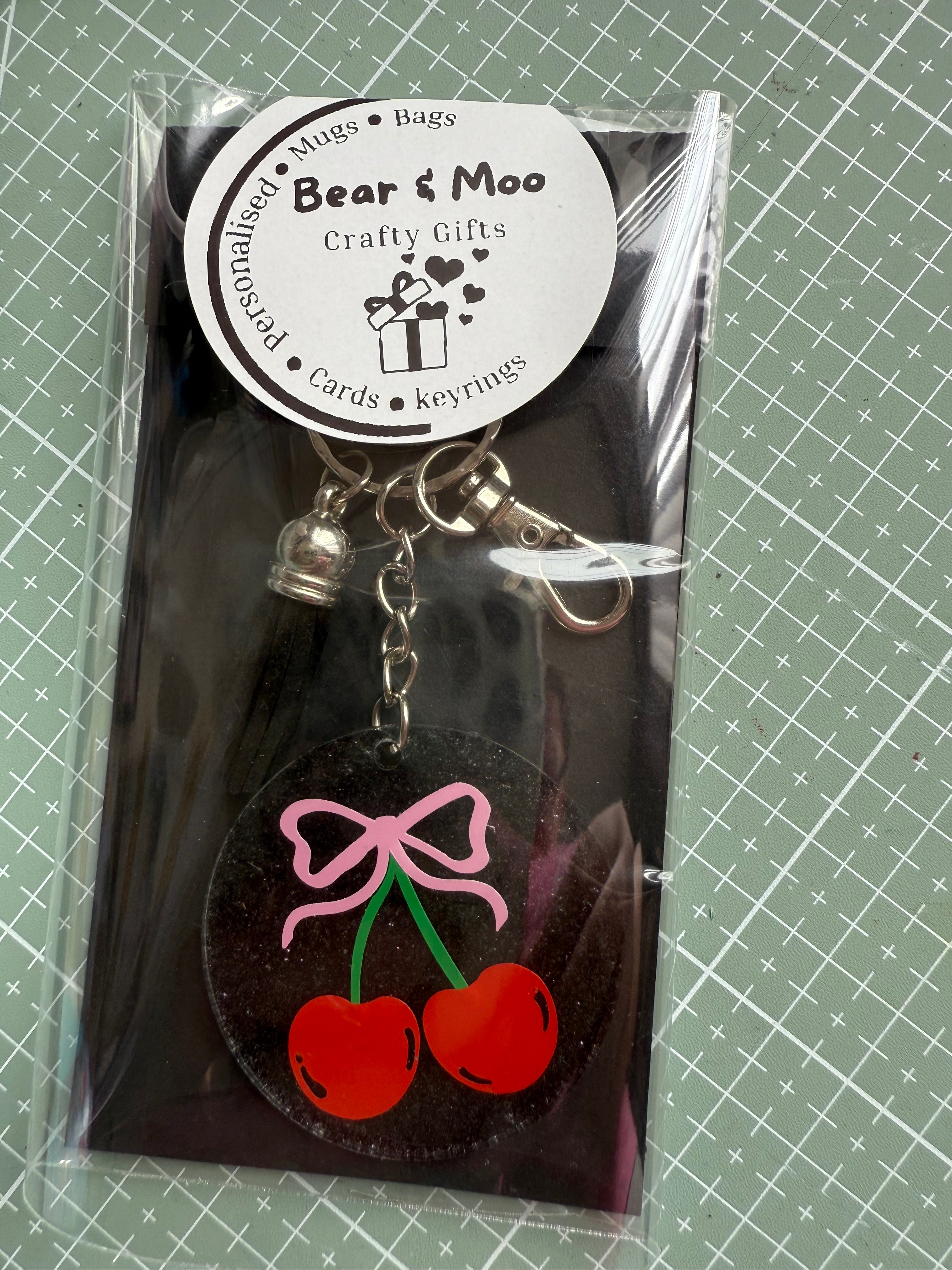 Cherry bow keyring