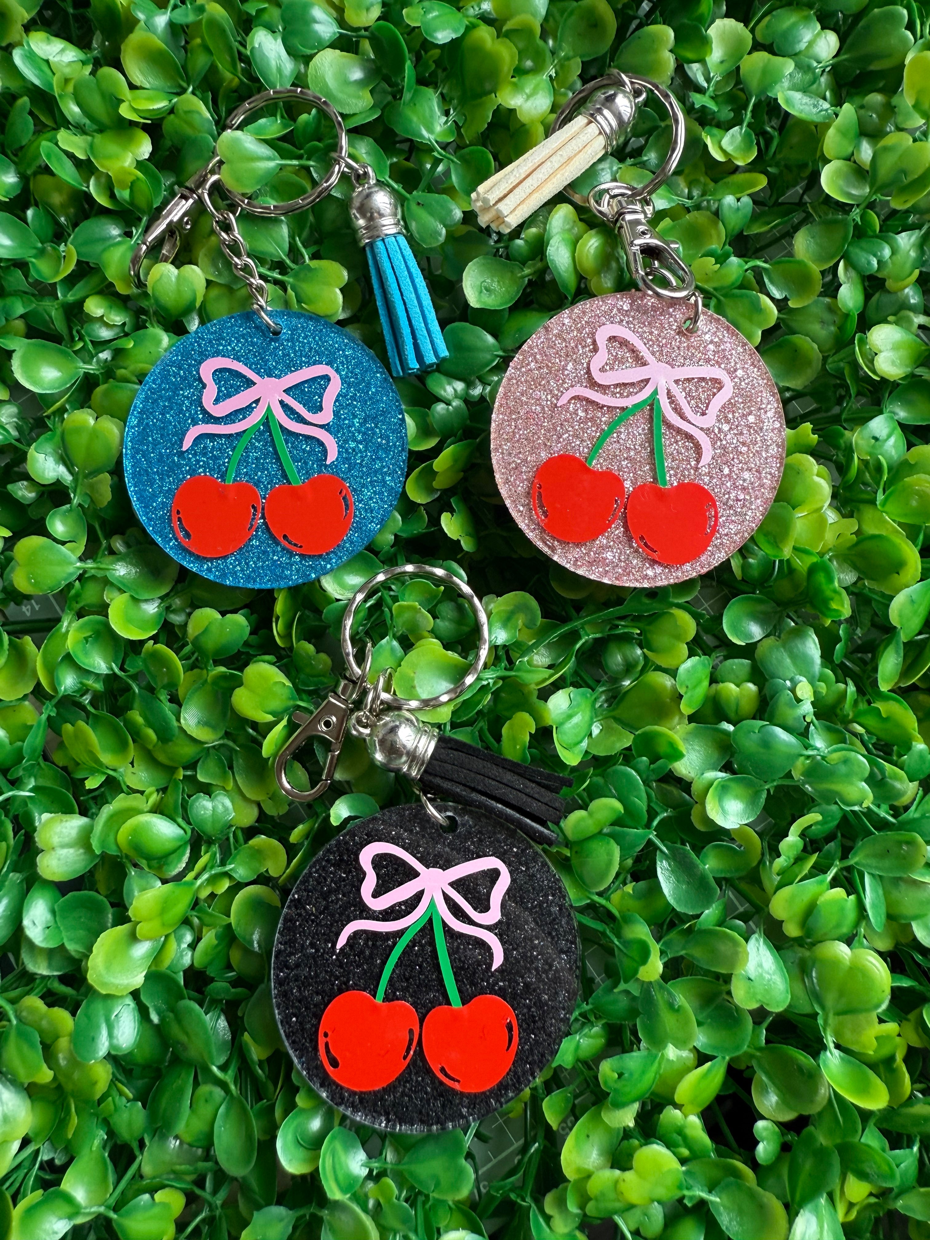 Cherry bow keyring