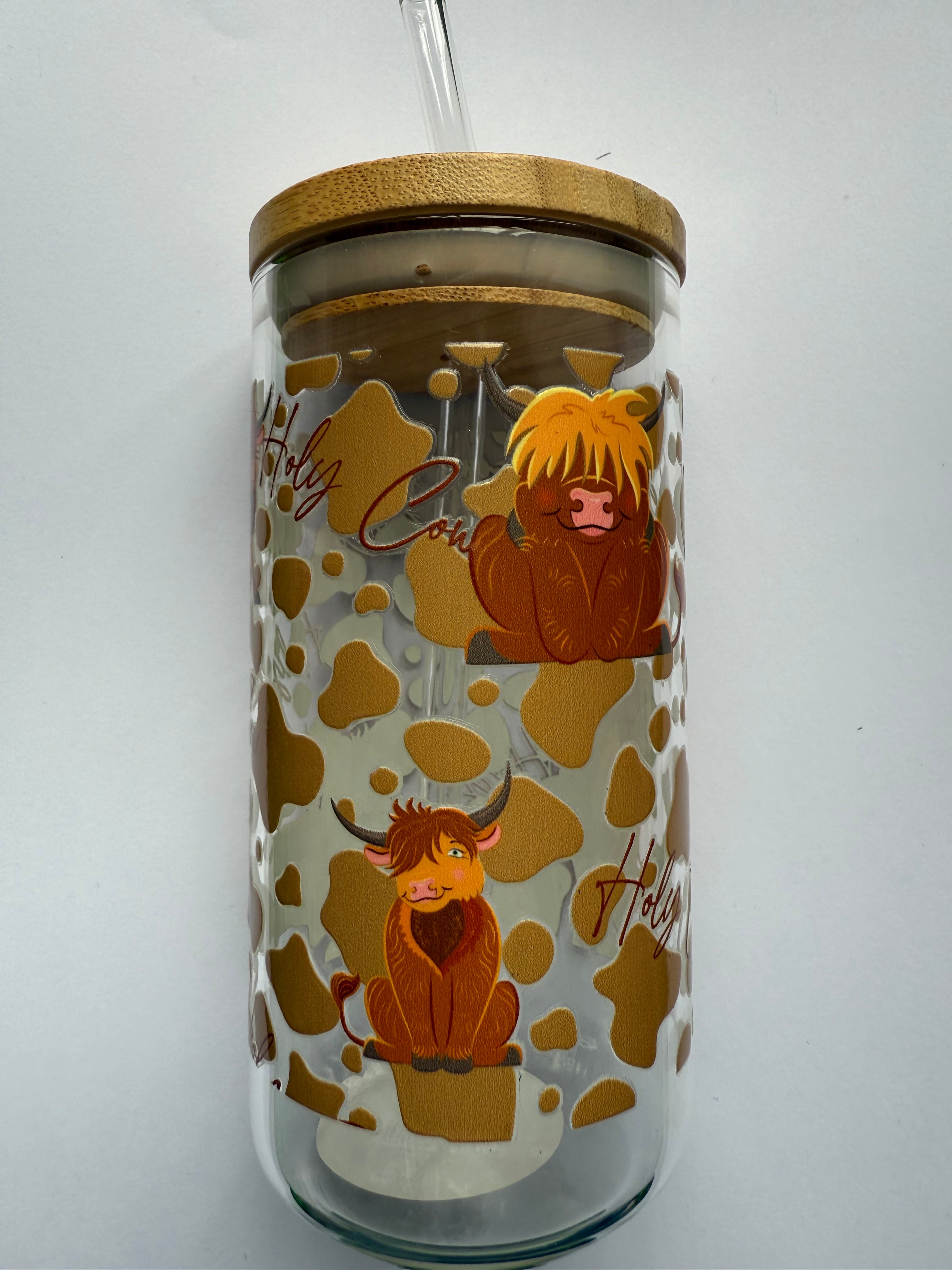 Highland Cow Mason Jar