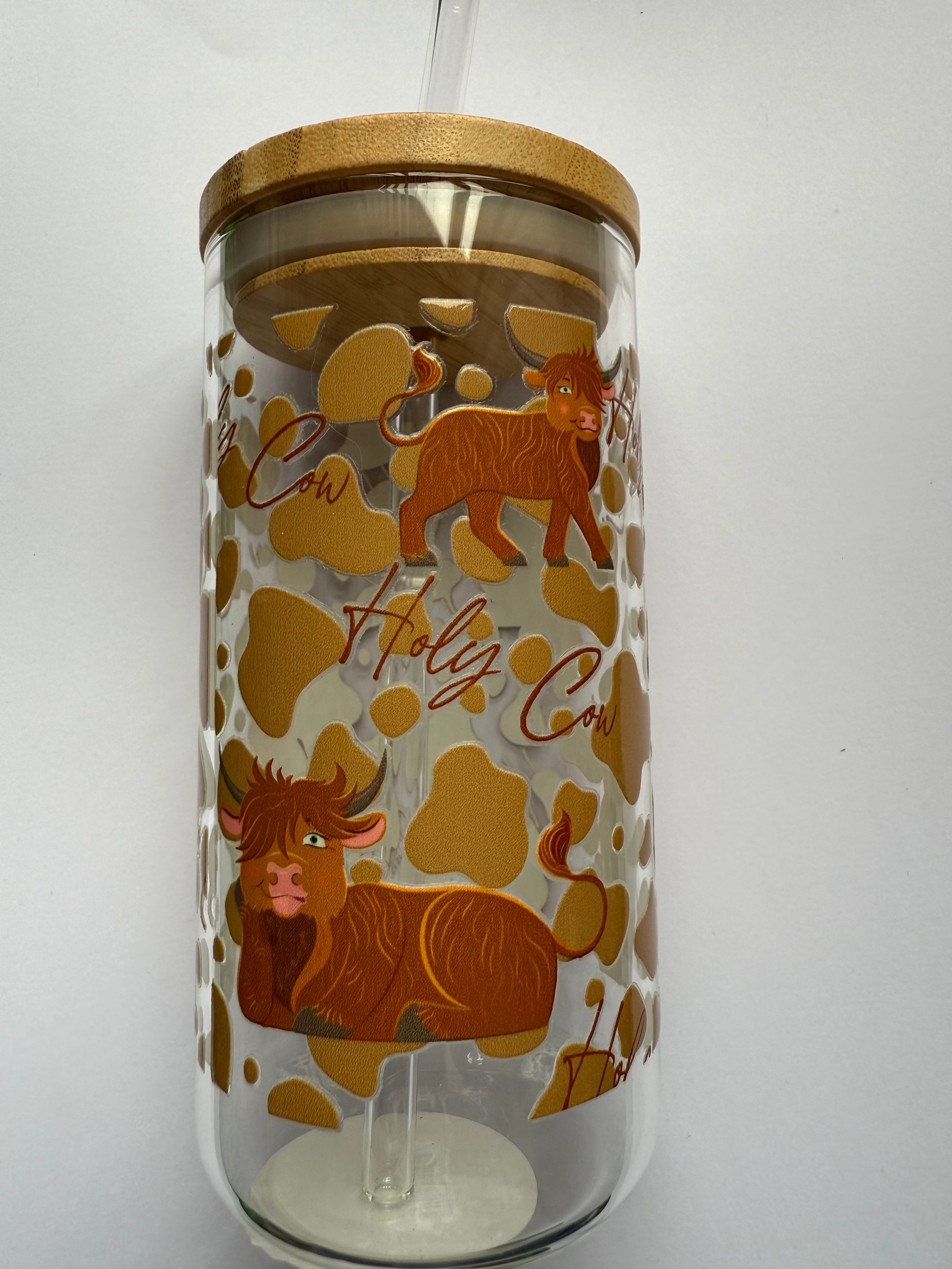 Highland Cow Mason Jar