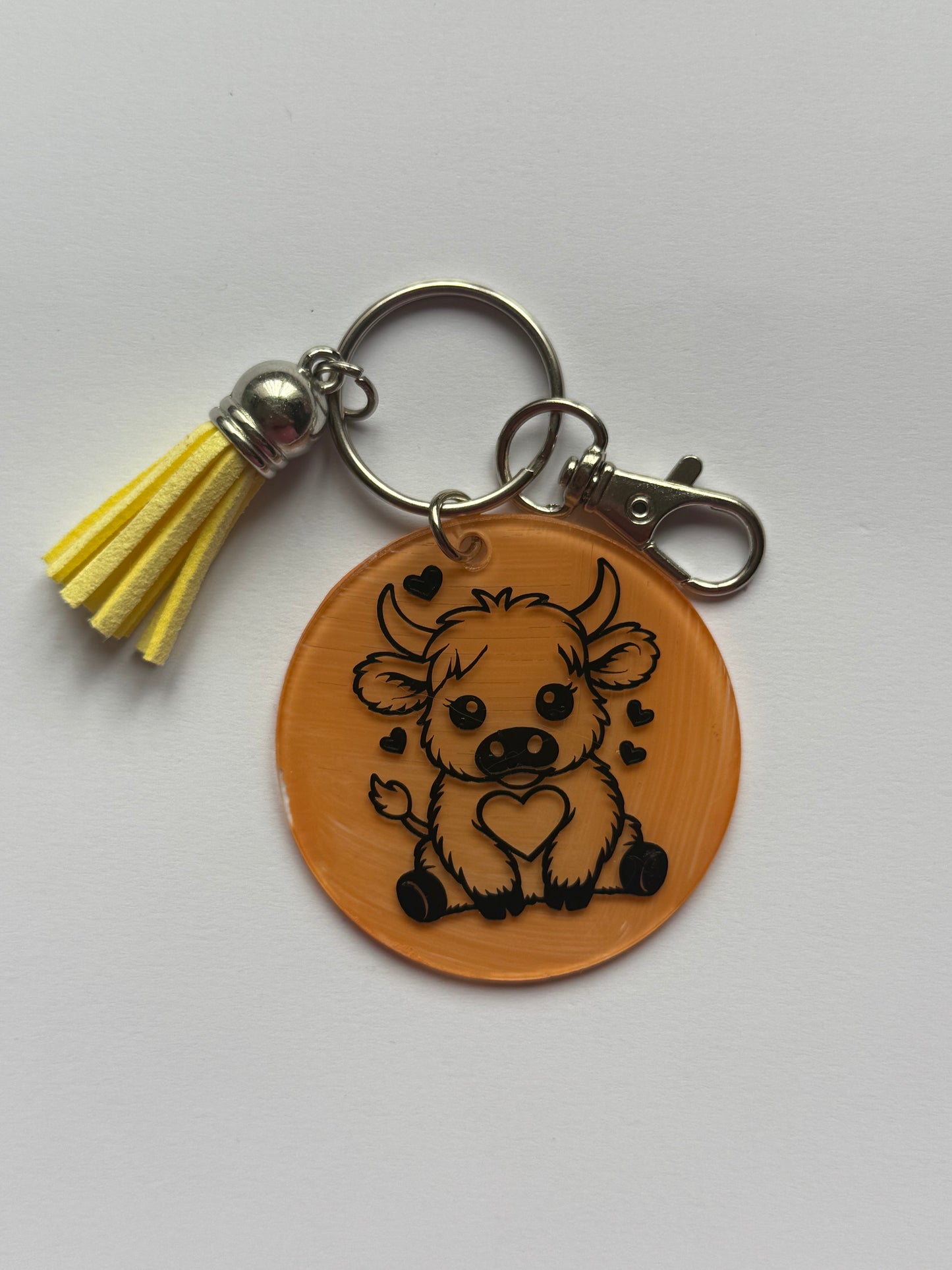 Highland Cow key chain