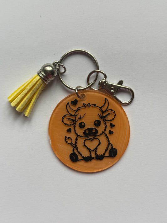 Highland Cow key chain