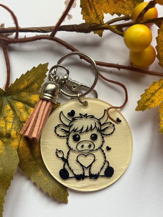 Highland Cow key chain