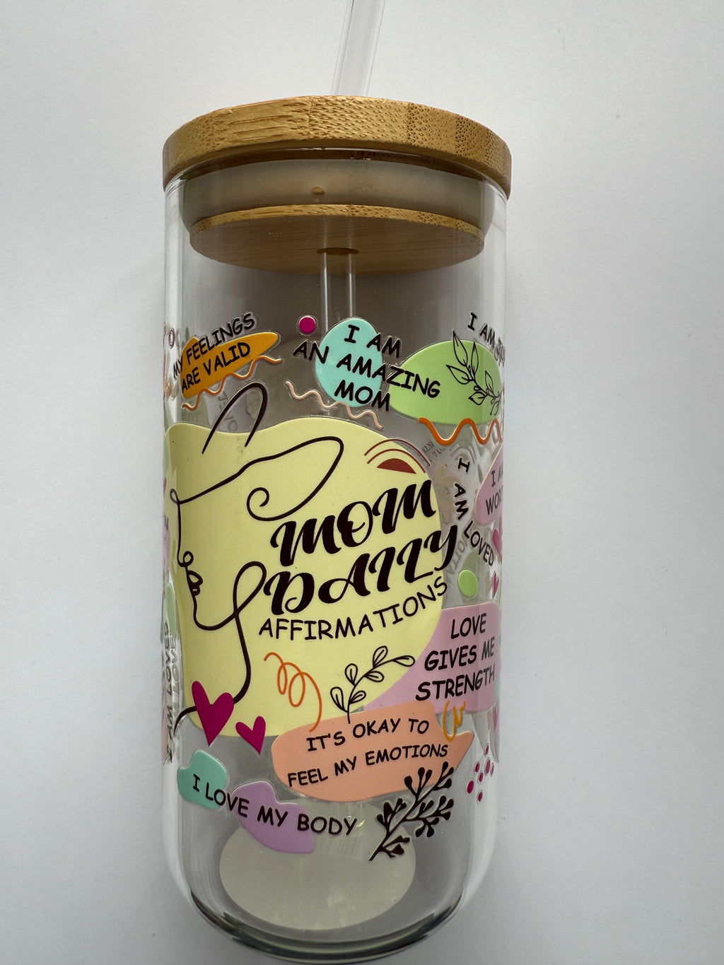 Positivity Mum Mason Jar Glass