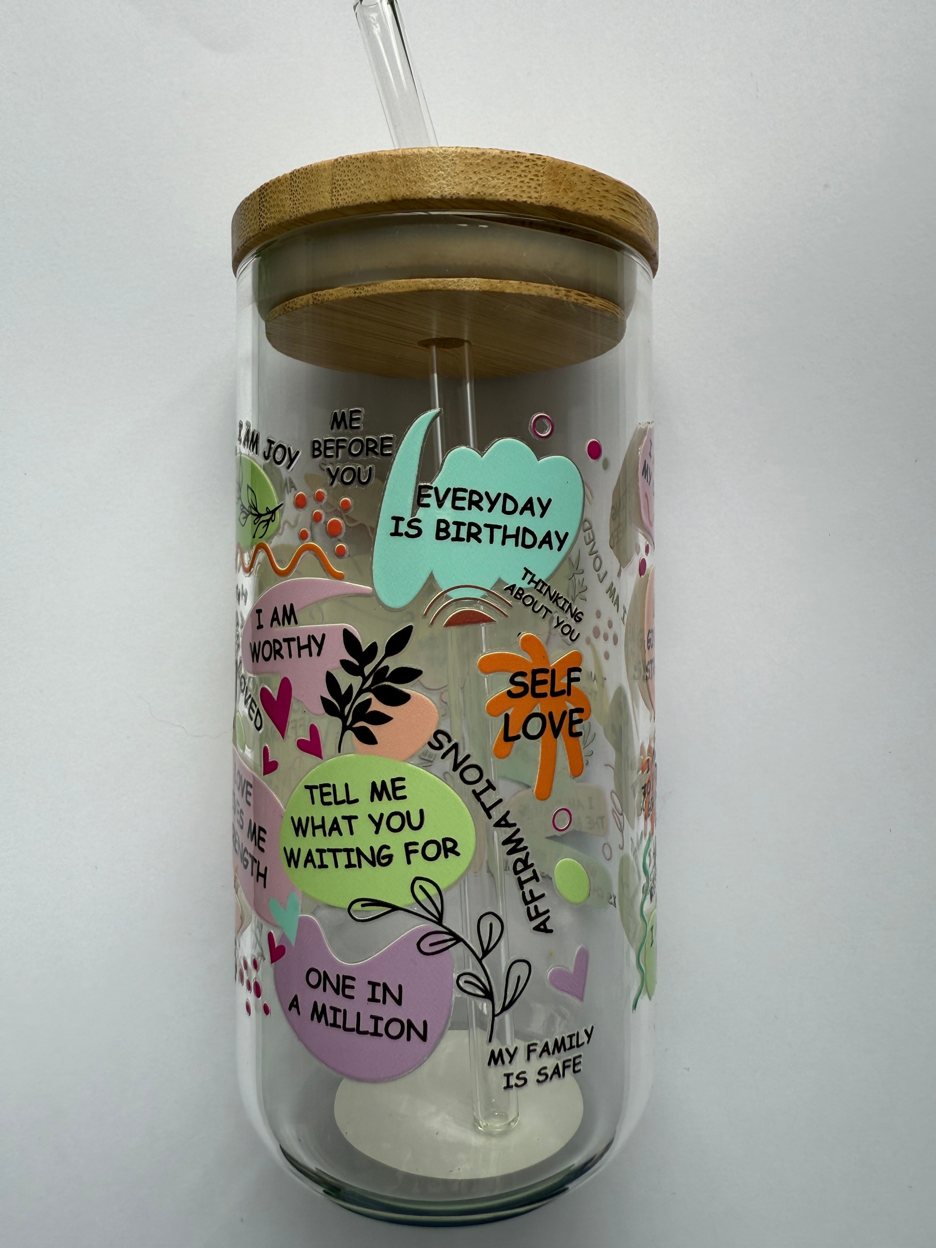 Positivity Mum Mason Jar Glass