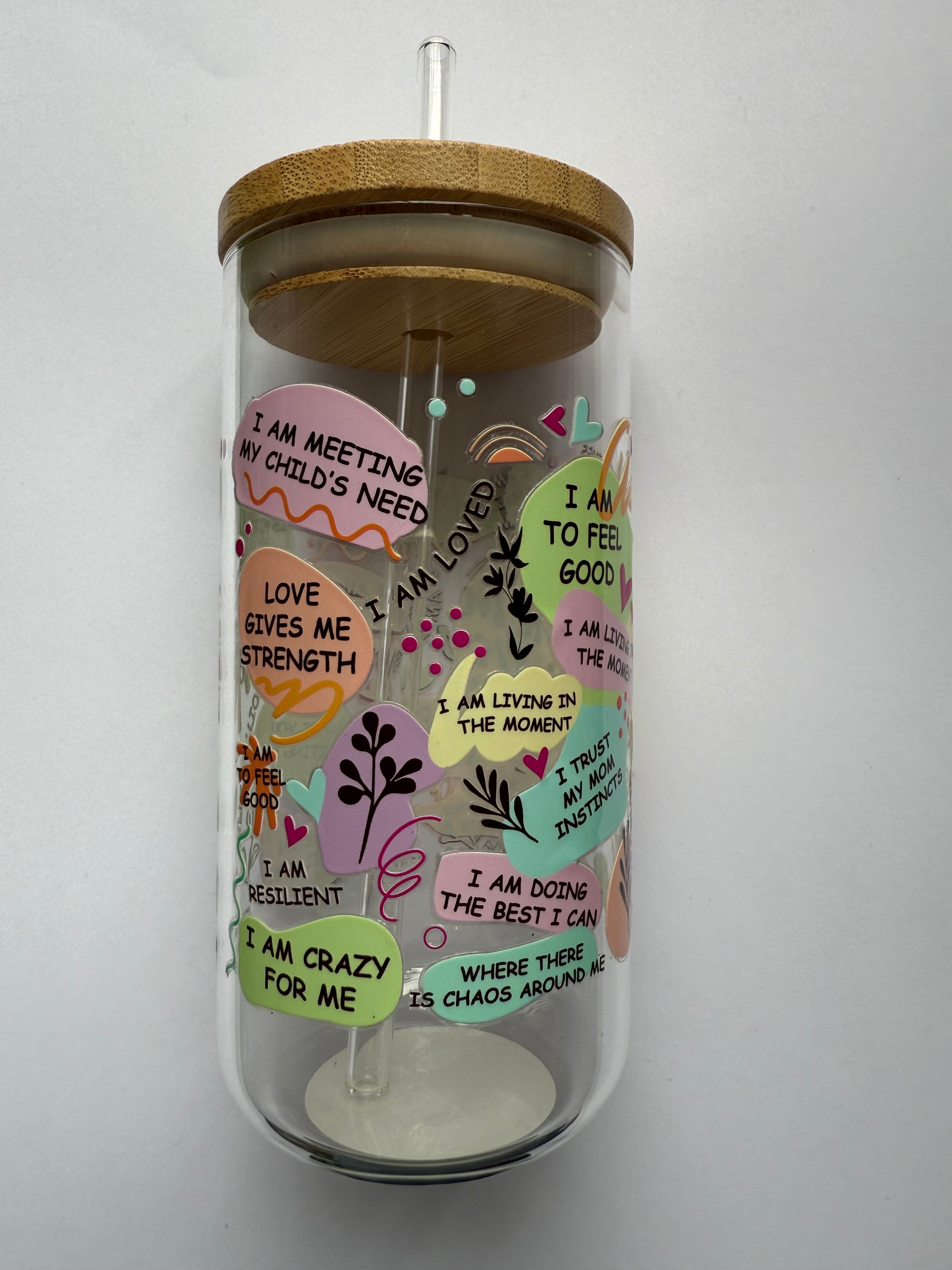 Positivity Mum Mason Jar Glass