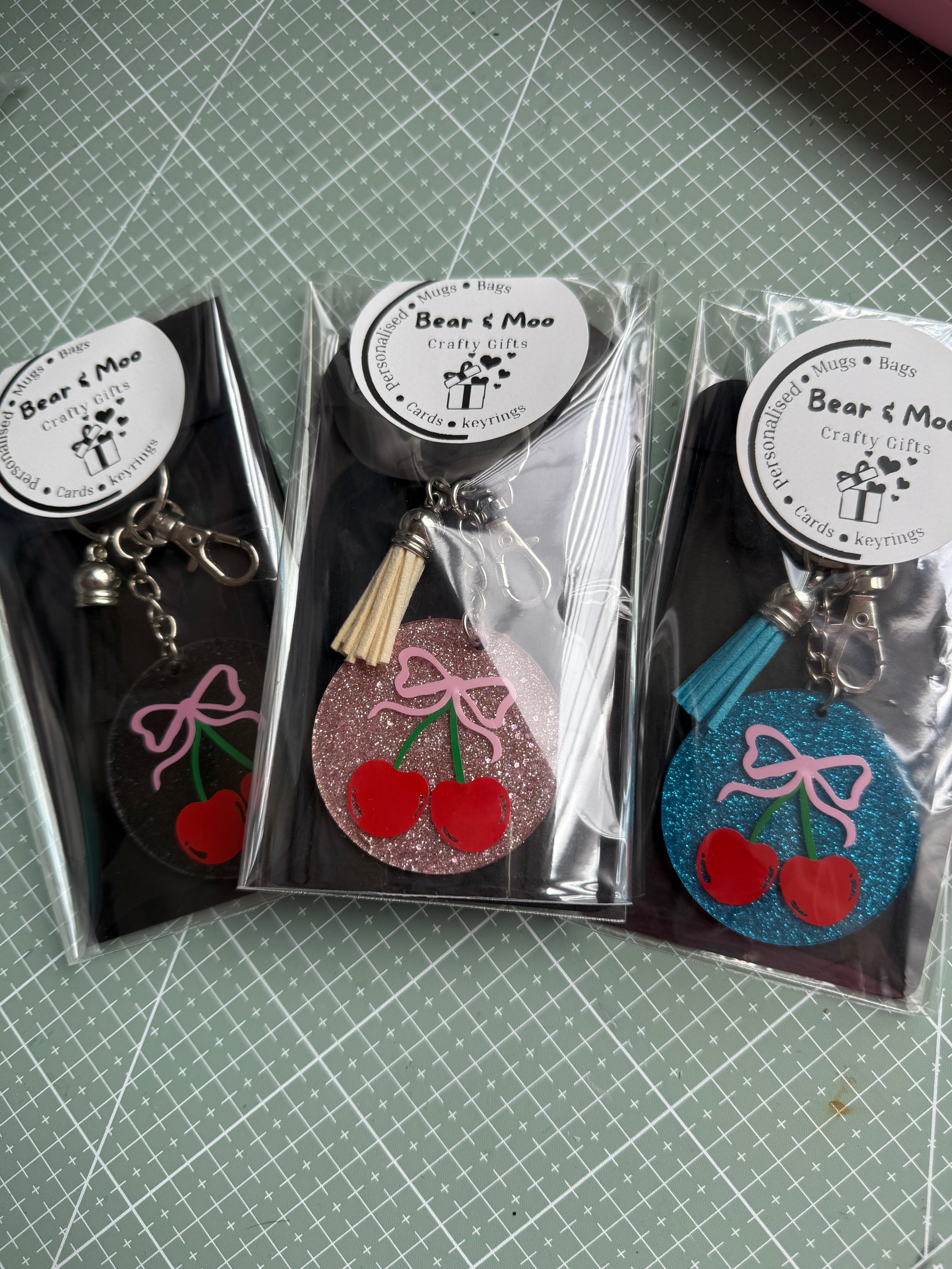 Cherry bow keyring