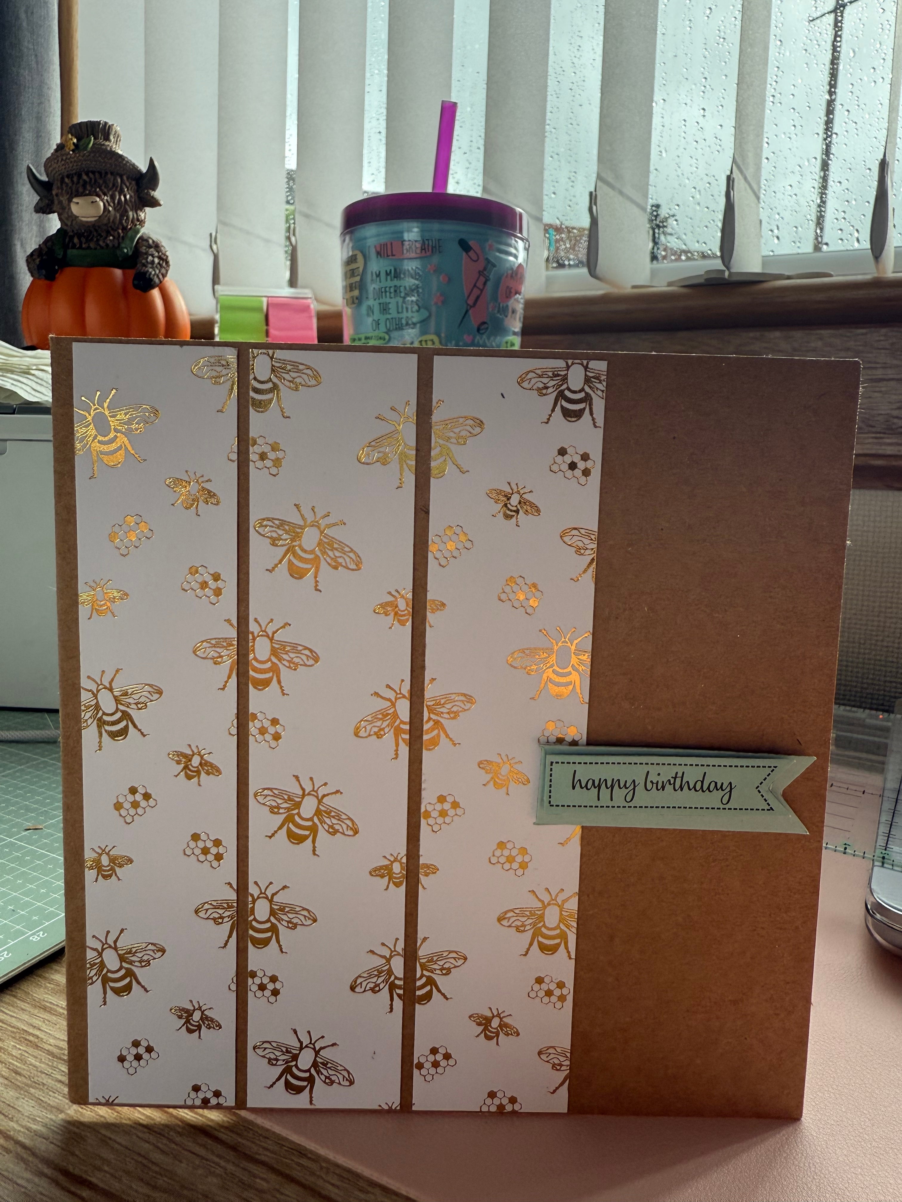 Bee themed Birthday card