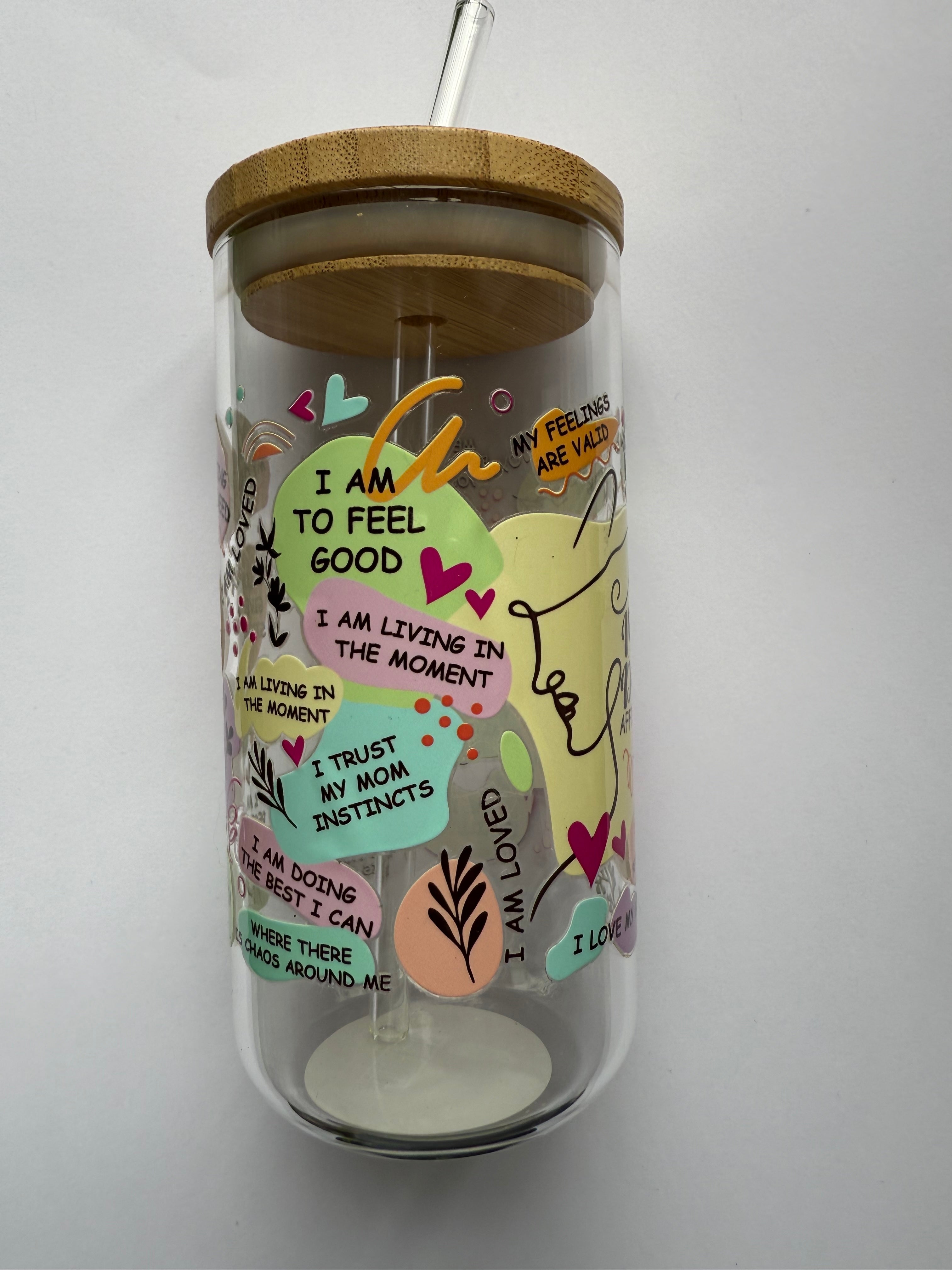 Positivity Mum Mason Jar Glass